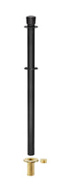 Removable Post and Rope Stanchion | Lavi - WB - Wrinkle Black - B45 - Brass Floor Socket · Double-line (ADA)