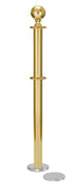 Magnetic Post and Rope Stanchion | Lavi - BC - Brass Clear Coat - 5.5" Carpet Magnetic · Double-line (ADA)