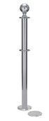Magnetic Post and Rope Stanchion | Lavi - PO - Polished Stainless - 5.5" Carpet Magnetic · Double-line (ADA)