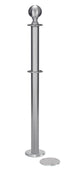Magnetic Post and Rope Stanchion | Lavi - SA - Satin Stainless - 5.5" Carpet Magnetic · Double-line (ADA)
