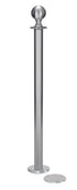 Magnetic Post and Rope Stanchion | Lavi - SA - Satin Stainless - 5.5" Carpet Magnetic · Single line