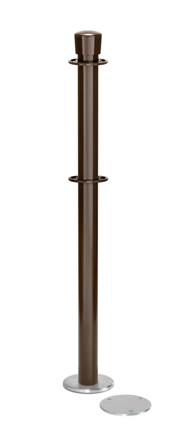 Magnetic Post and Rope Stanchion | Lavi - SB - Statuary Bronze - 5.5" Carpet Magnetic · Double-line (ADA)