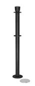 Magnetic Post and Rope Stanchion | Lavi - WB - Wrinkle Black - 5.5" Carpet Magnetic · Double-line (ADA)