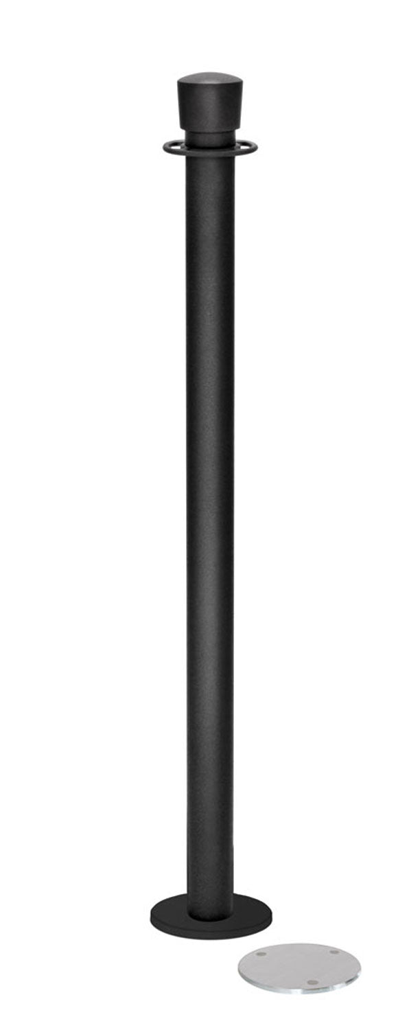 Magnetic Post and Rope Stanchion | Lavi - WB - Wrinkle Black - 5.5" Carpet Magnetic · Single line