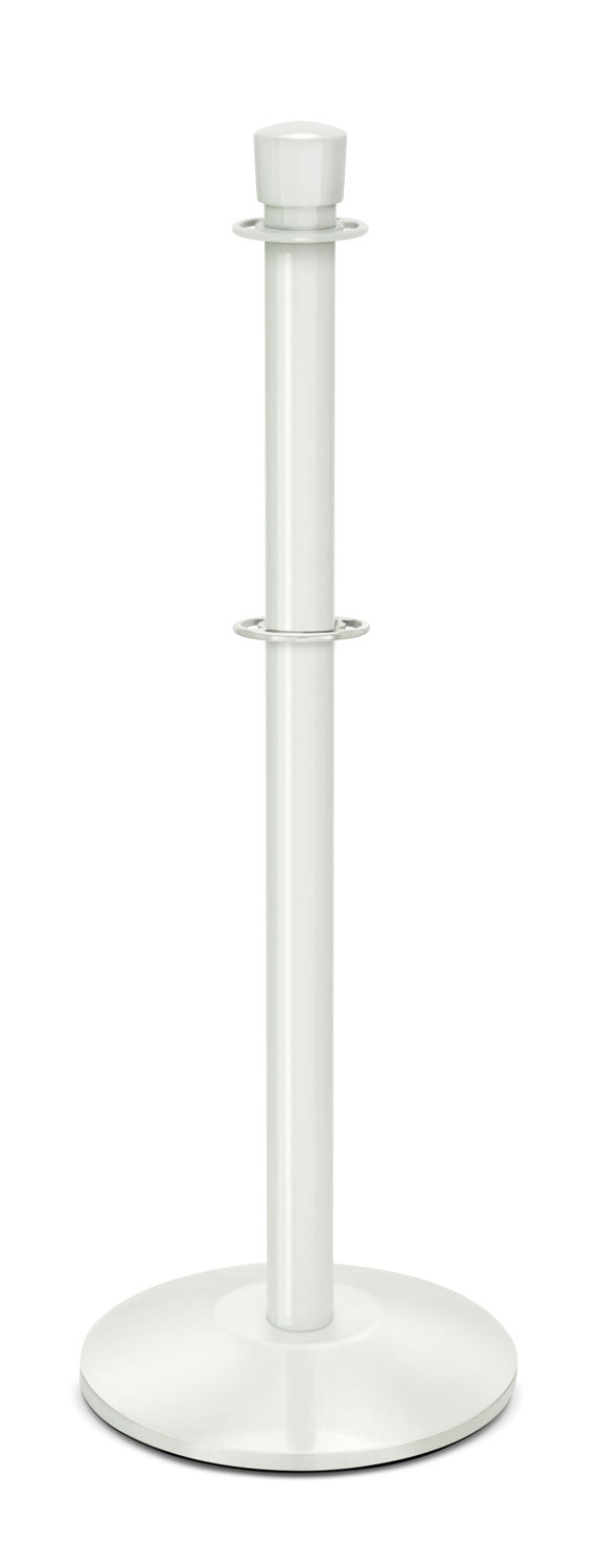Portable Post and Rope Stanchion | Lavi - LW - Lavi White - 14" Galvanized Sloped · Double-line (ADA)