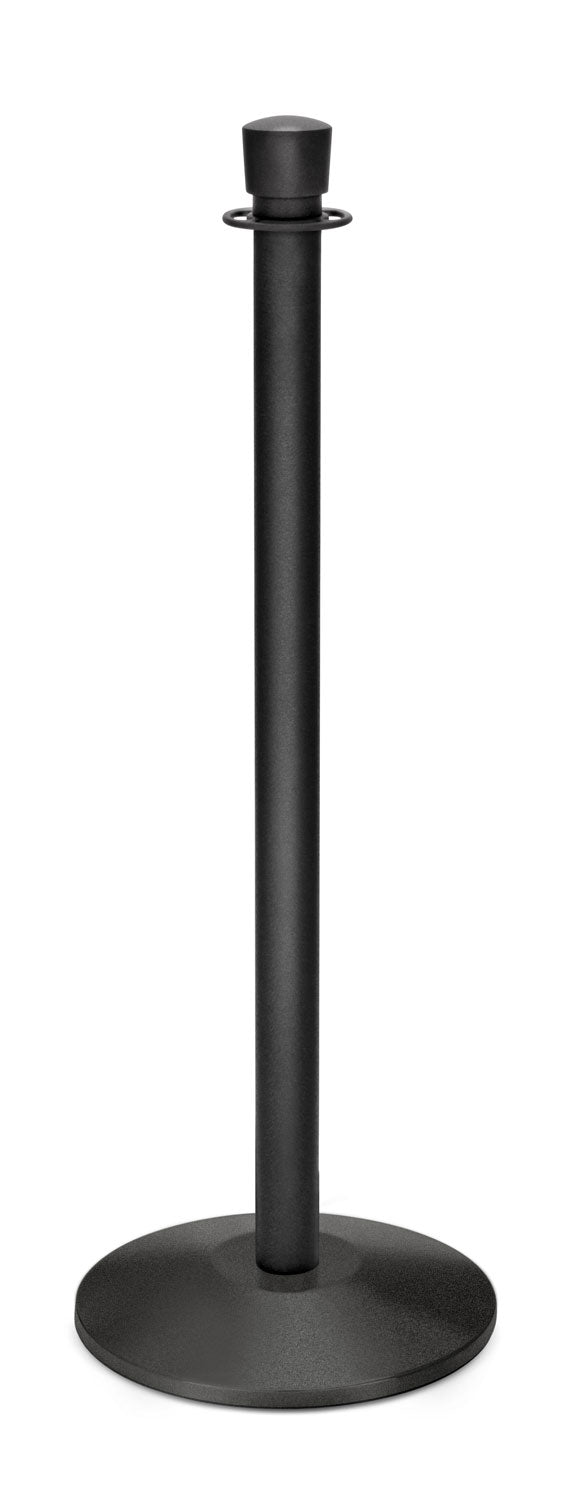 Portable Post and Rope Stanchion | Lavi - WB - Wrinkle Black - 14" Galvanized Sloped · Single line