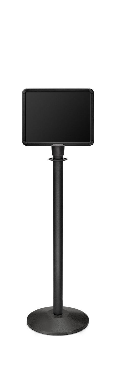 Portable Traditional Sign Stand | Lavi - WB - Wrinkle Black - 11 x 14 · Horizontal · Slotted