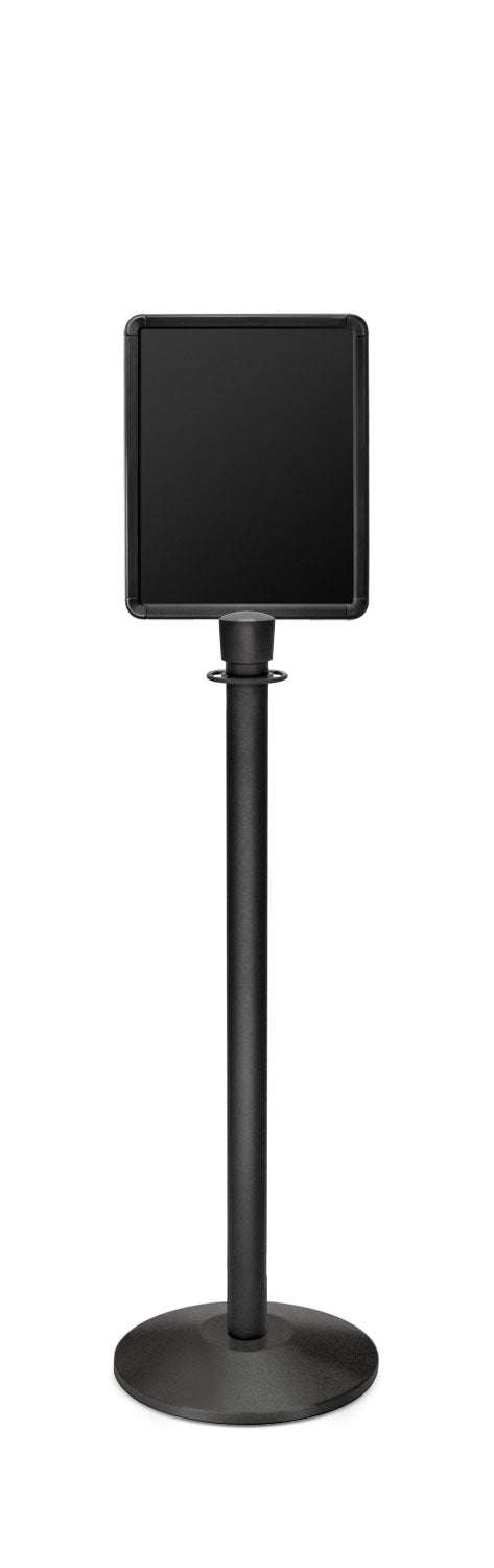 Portable Traditional Sign Stand | Lavi - WB - Wrinkle Black - 11 x 14 · Vertical · Slotted