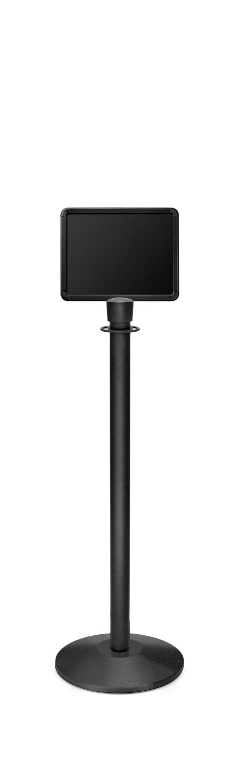 Portable Traditional Sign Stand | Lavi - WB - Wrinkle Black - 8.5 x 11 · Horizontal · Slotted