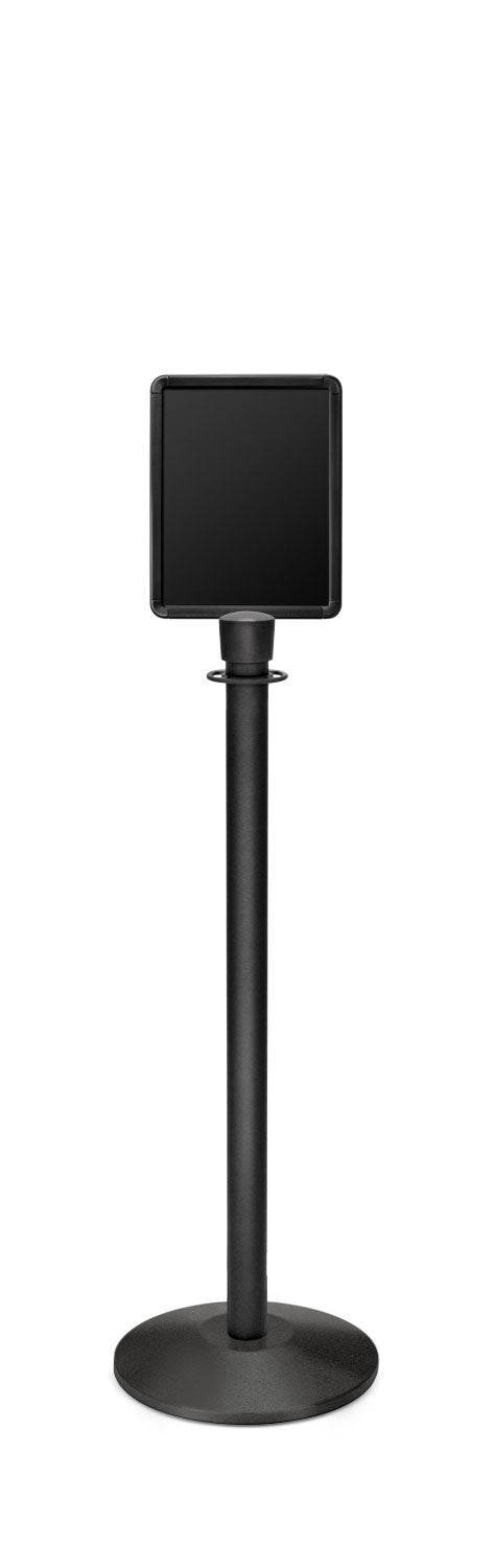 Portable Traditional Sign Stand | Lavi - WB - Wrinkle Black - 8.5 x 11 · Vertical · Closed frame