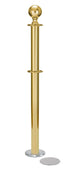 Magnetic Post and Rope Stanchion | Lavi - PB - Polished Brass - 5.5" Magnetic · Double-line (ADA)
