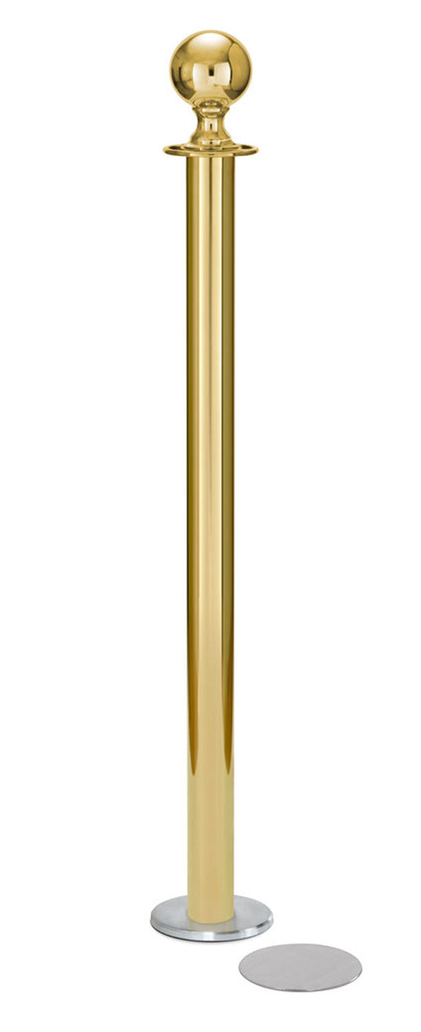 Magnetic Post and Rope Stanchion | Lavi - PB - Polished Brass - 5.5" Magnetic · Single line