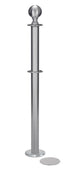 Magnetic Post and Rope Stanchion | Lavi - SA - Satin Stainless - 5.5" Magnetic · Double-line (ADA)