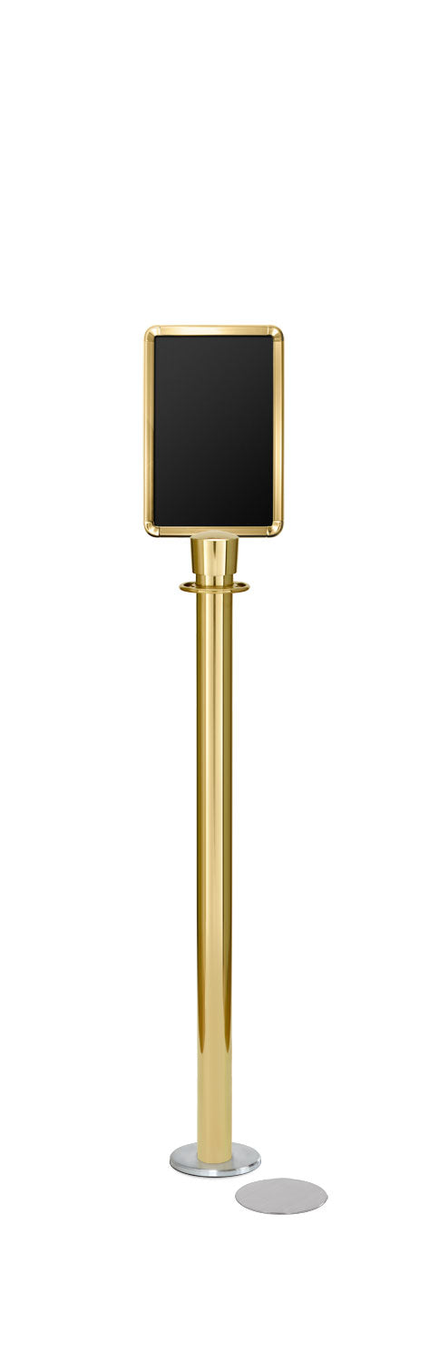 Magnetic Traditional Sign Stand | Lavi - BC - Brass Clear Coat - 7 x 11 · Vertical · Slotted