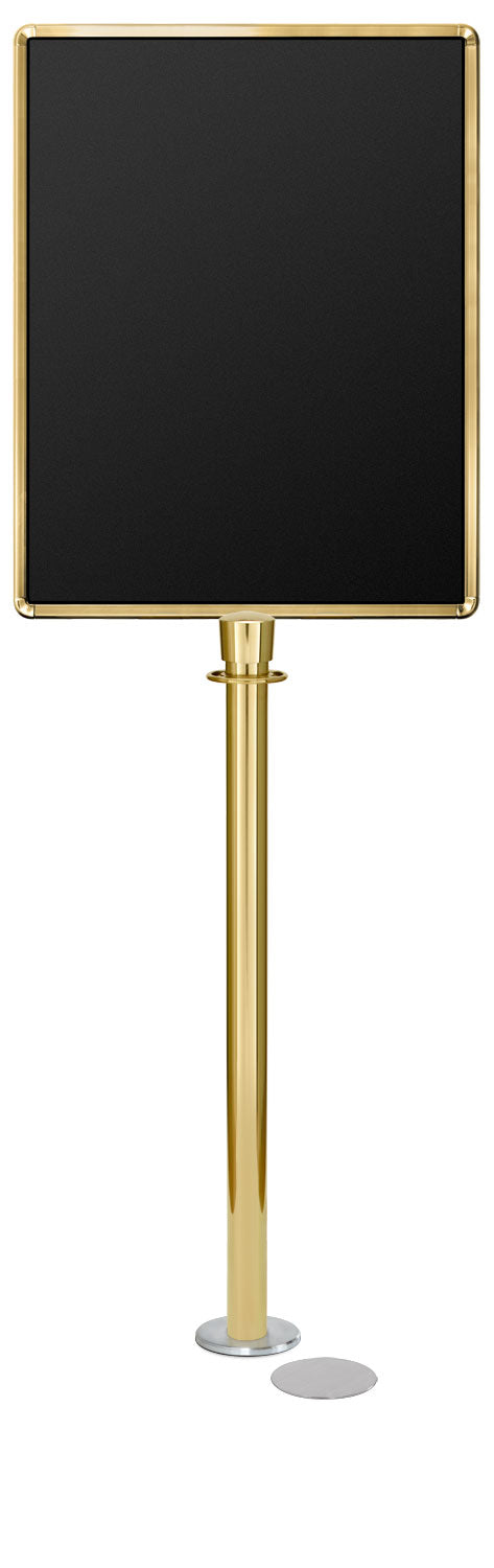 Magnetic Traditional Sign Stand | Lavi - BC - Brass Clear Coat - 22 x 28 · Vertical · Closed frame