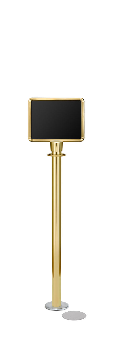 Magnetic Traditional Sign Stand | Lavi - BC - Brass Clear Coat - 8.5 x 11 · Horizontal · Slotted