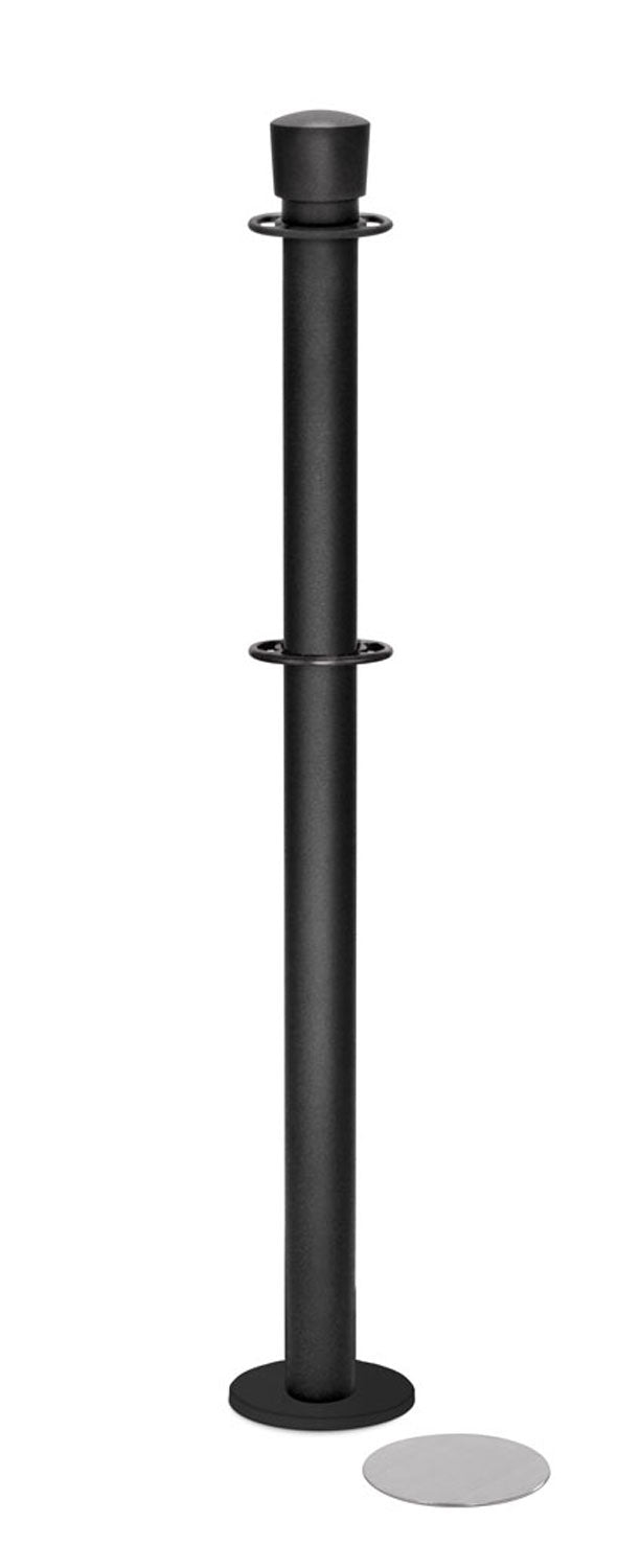 Magnetic Post and Rope Stanchion | Lavi - WB - Wrinkle Black - 5.5" Magnetic · Double-line (ADA)