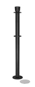 Magnetic Post and Rope Stanchion | Lavi - WB - Wrinkle Black - 5.5" Magnetic · Double-line (ADA)