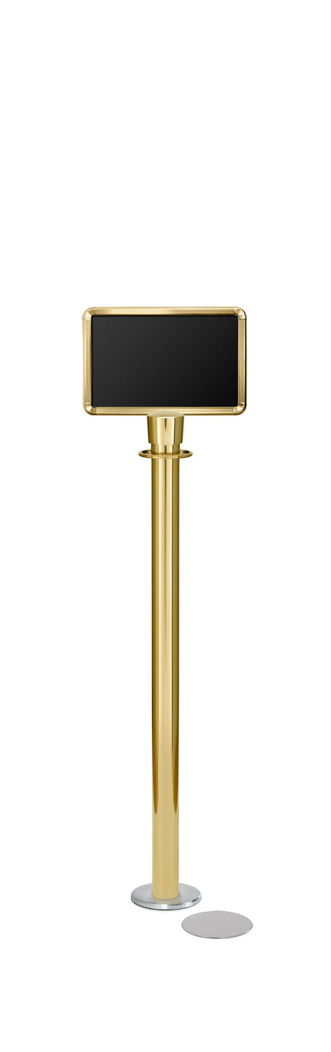 Magnetic Traditional Sign Stand | Lavi - PB - Polished Brass - 7 x 11 · Horizontal · Closed frame