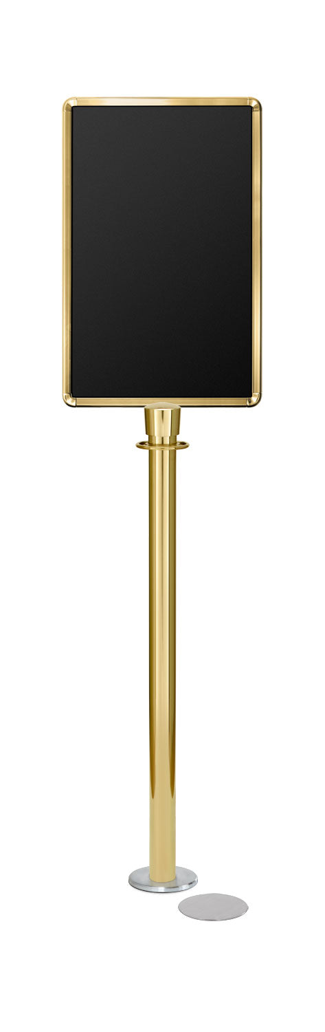 Magnetic Traditional Sign Stand | Lavi - PB - Polished Brass - 14 x 22 · Vertical · Closed frame
