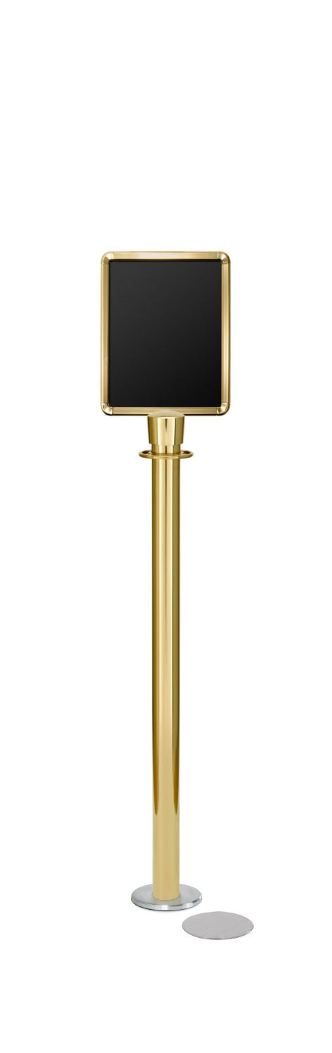 Magnetic Traditional Sign Stand | Lavi - PB - Polished Brass - 8.5 x 11 · Vertical · Slotted