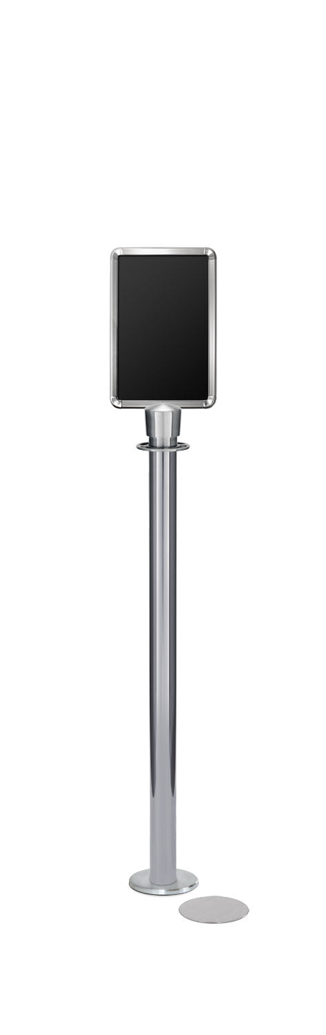Magnetic Traditional Sign Stand | Lavi - PO - Polished Stainless - 7 x 11 · Vertical · Closed frame
