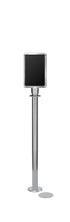 Magnetic Traditional Sign Stand | Lavi - PO - Polished Stainless - 7 x 11 · Vertical · Slotted