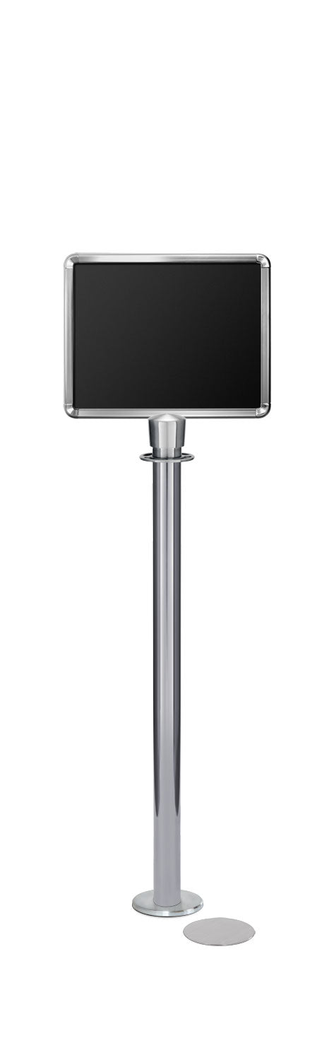 Magnetic Traditional Sign Stand | Lavi - PO - Polished Stainless - 11 x 14 · Horizontal · Closed frame