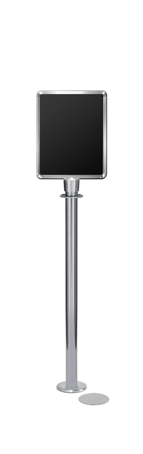 Magnetic Traditional Sign Stand | Lavi - PO - Polished Stainless - 11 x 14 · Vertical · Slotted