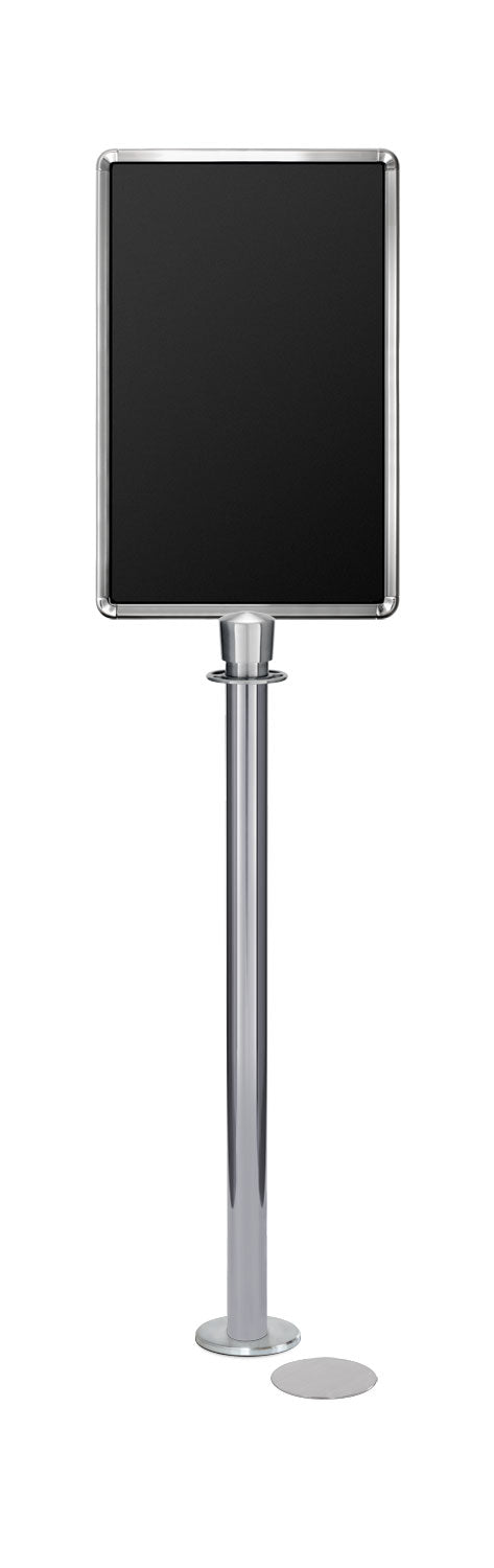 Magnetic Traditional Sign Stand | Lavi - PO - Polished Stainless - 14 x 22 · Vertical · Closed frame