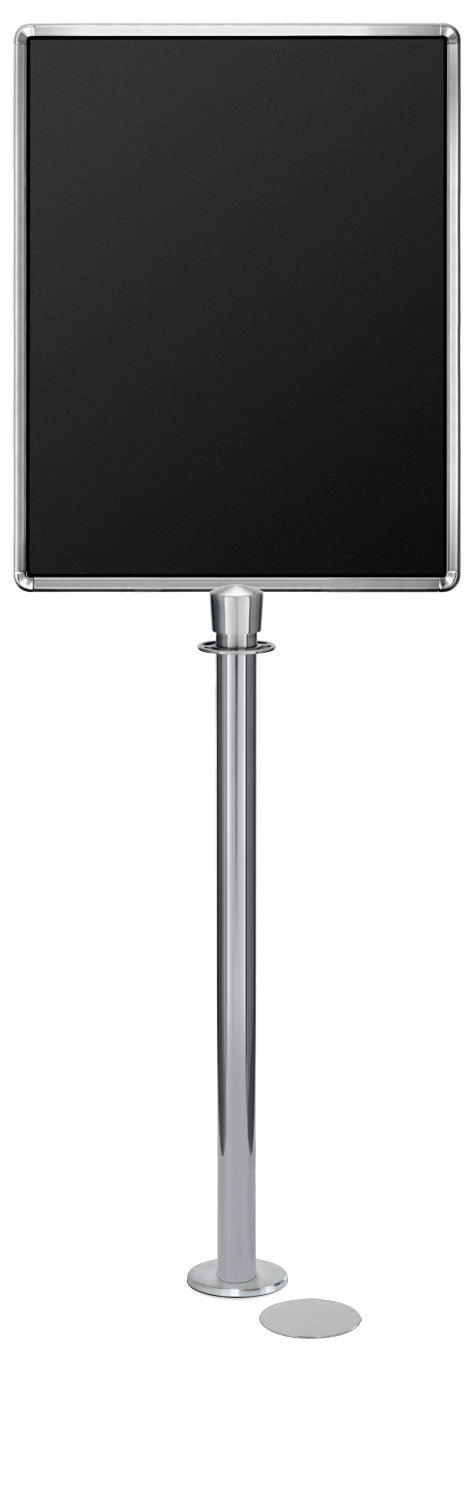 Magnetic Traditional Sign Stand | Lavi - PO - Polished Stainless - 22 x 28 · Vertical · Closed frame