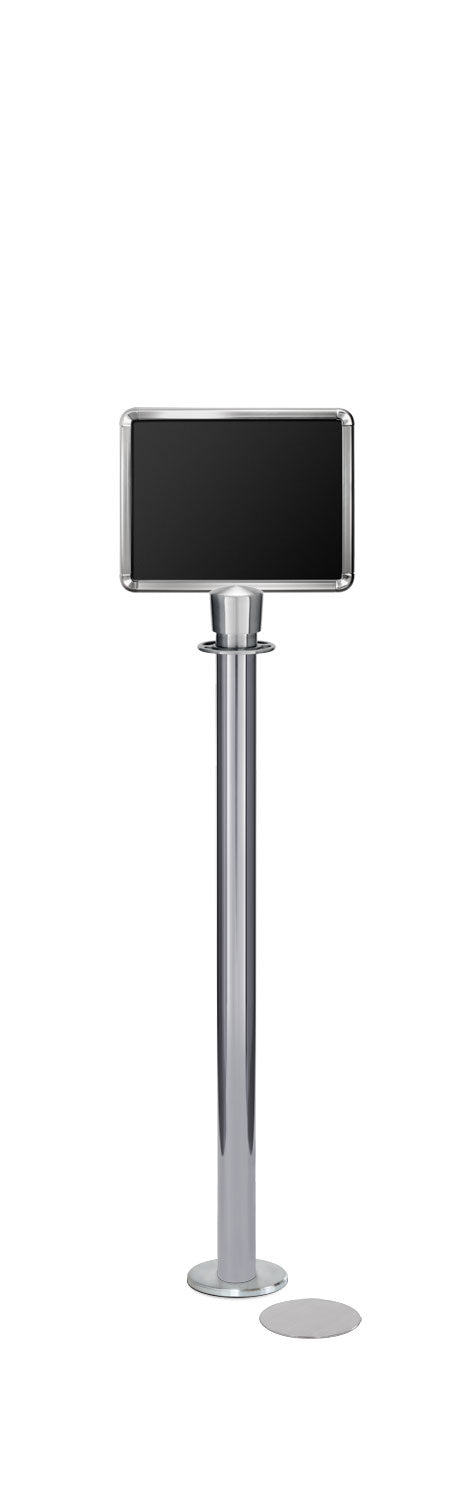 Magnetic Traditional Sign Stand | Lavi - PO - Polished Stainless - 8.5 x 11 · Horizontal · Slotted