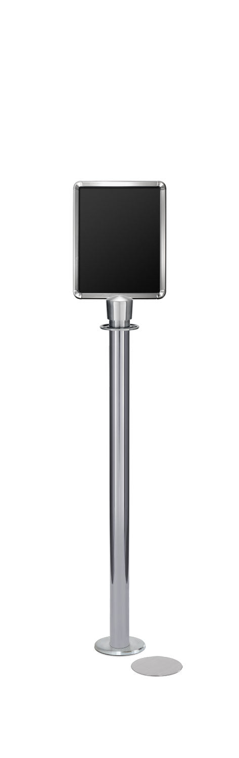 Magnetic Traditional Sign Stand | Lavi - PO - Polished Stainless - 8.5 x 11 · Vertical · Slotted