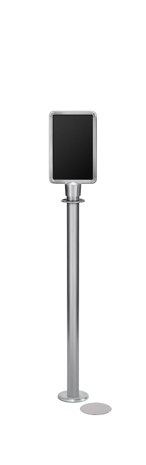 Magnetic Traditional Sign Stand | Lavi - SA - Satin Stainless - 7 x 11 · Vertical · Slotted