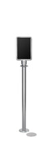 Magnetic Traditional Sign Stand | Lavi - SA - Satin Stainless - 7 x 11 · Vertical · Slotted