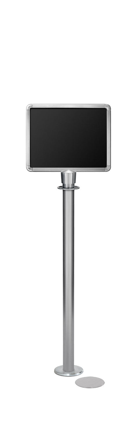 Magnetic Traditional Sign Stand | Lavi - SA - Satin Stainless - 11 x 14 · Horizontal · Slotted