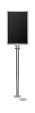 Magnetic Traditional Sign Stand | Lavi - SA - Satin Stainless - 14 x 22 · Vertical · Slotted