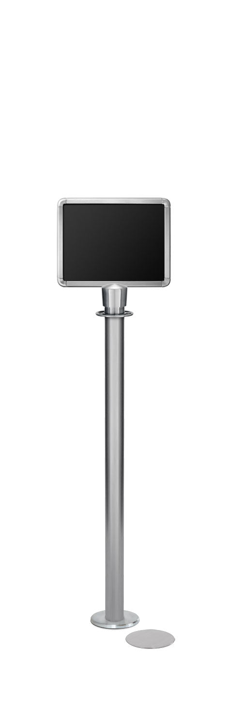 Magnetic Traditional Sign Stand | Lavi - SA - Satin Stainless - 8.5 x 11 · Horizontal · Closed frame