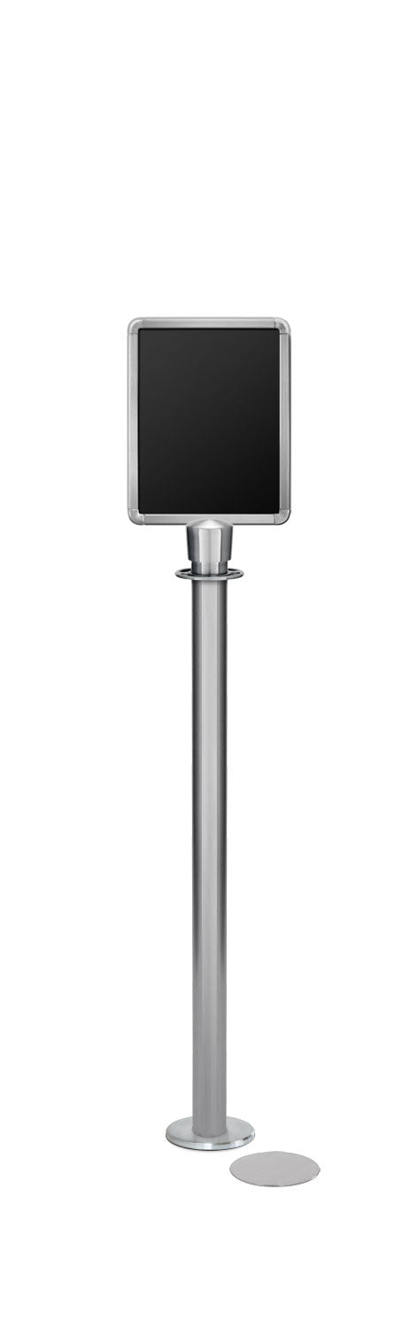Magnetic Traditional Sign Stand | Lavi - SA - Satin Stainless - 8.5 x 11 · Vertical · Closed frame