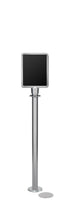 Magnetic Traditional Sign Stand | Lavi - SA - Satin Stainless - 8.5 x 11 · Vertical · Closed frame