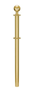 Removable Post and Rope Stanchion | Lavi - BC - Brass Clear Coat - NO - No Base · Double-line (ADA)