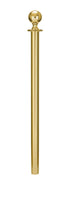 Removable Post and Rope Stanchion | Lavi - BC - Brass Clear Coat - NO - No Base · Single line