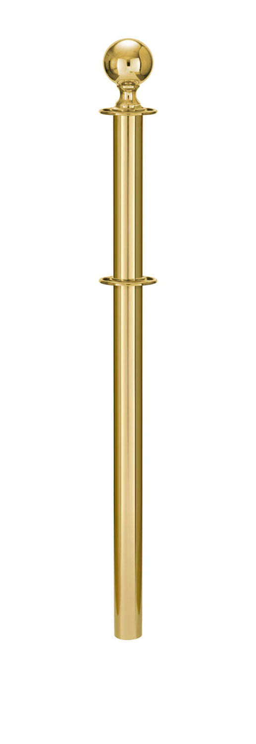 Removable Post and Rope Stanchion | Lavi - PB - Polished Brass - NO - No Base · Double-line (ADA)
