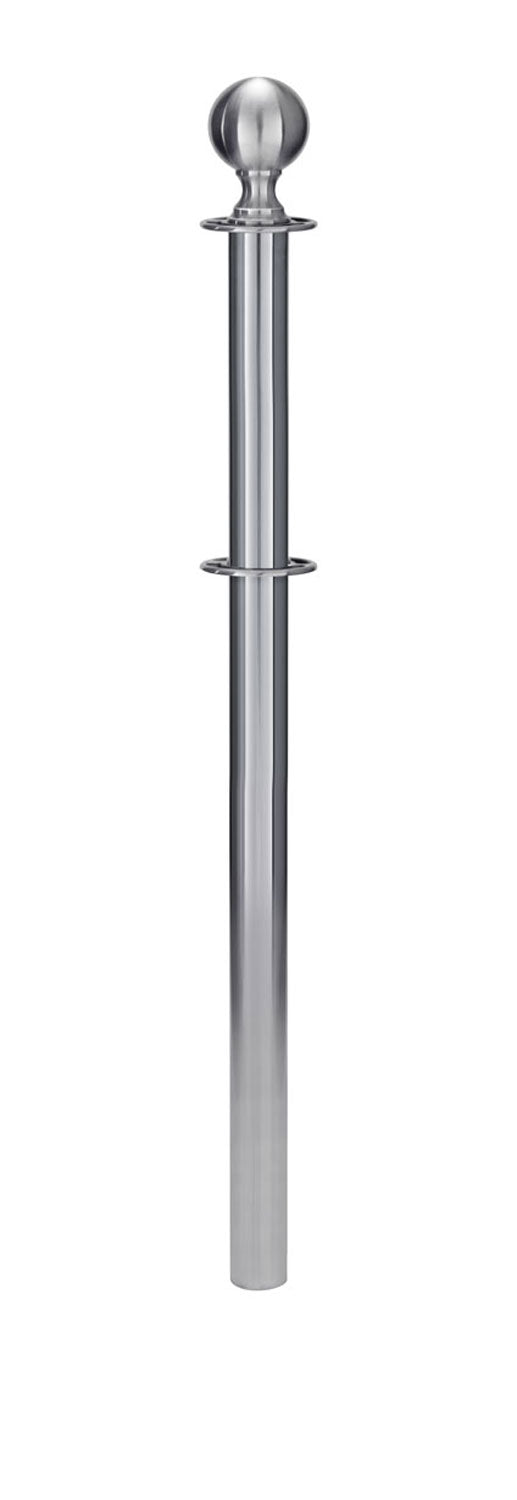Removable Post and Rope Stanchion | Lavi - SA - Satin Stainless - NO - No Base · Double-line (ADA)