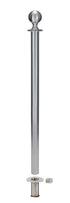 Removable Post and Rope Stanchion | Lavi - SA - Satin Stainless - P45 - Polished Floor Socket · Single line