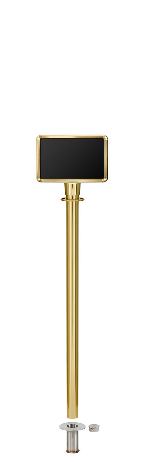 Removable Traditional Sign Stand | Lavi - BC - Brass Clear Coat - 7 x 11 · Horizontal · Closed frame