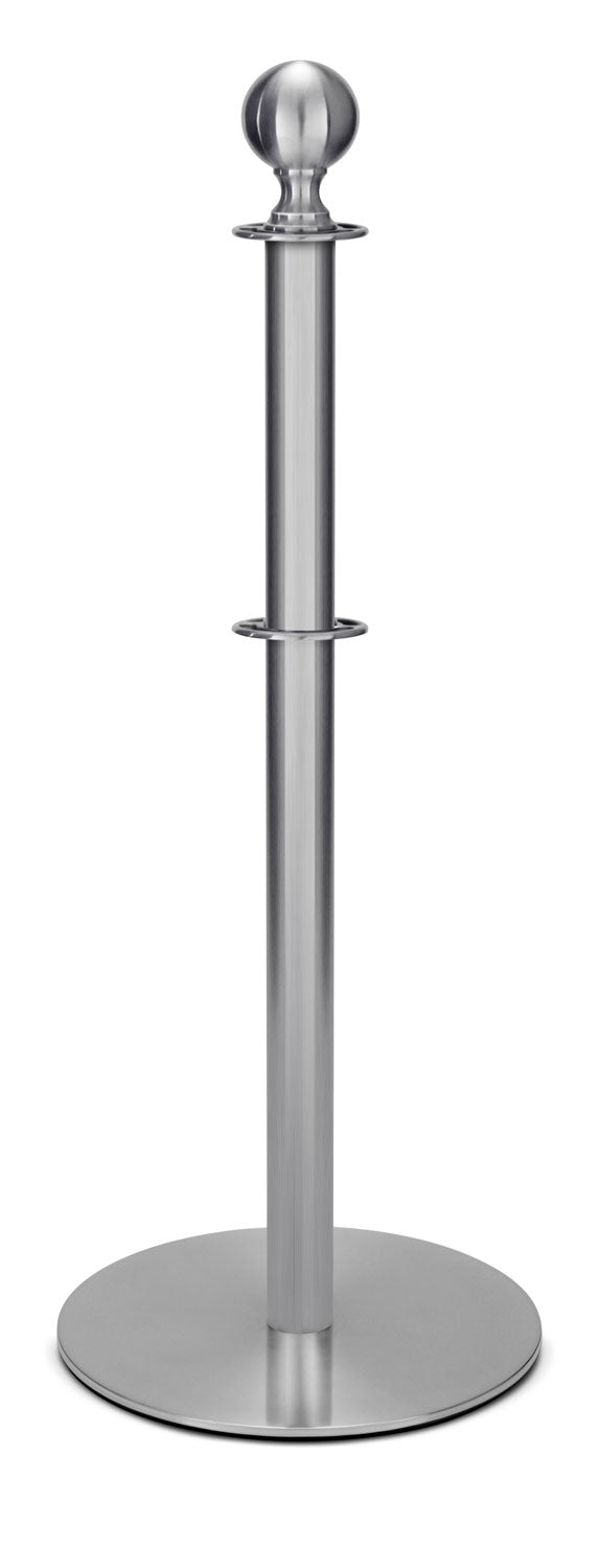 Portable Post and Rope Stanchion | Lavi - SA - Satin Stainless - 14.5" Slim · Double-line (ADA)