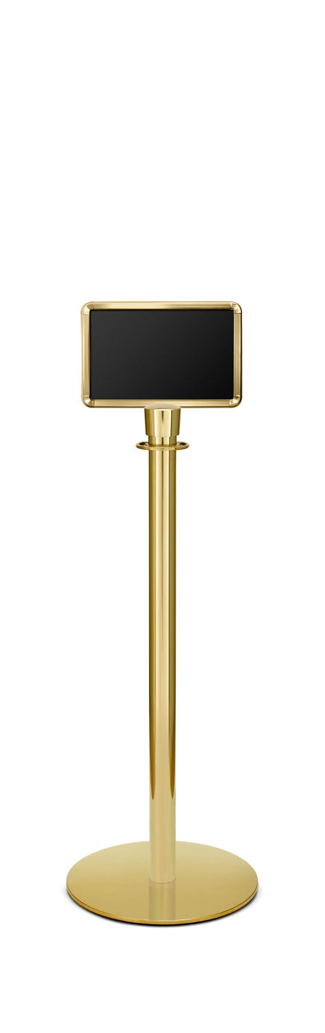Portable Traditional Sign Stand | Lavi - BC - Brass Clear Coat - 7 x 11 · Horizontal · Closed frame