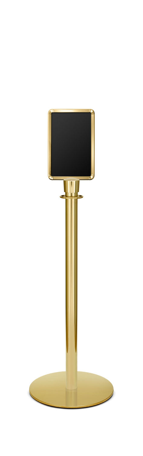 Portable Traditional Sign Stand | Lavi - PB - Polished Brass - 7 x 11 · Vertical · Slotted