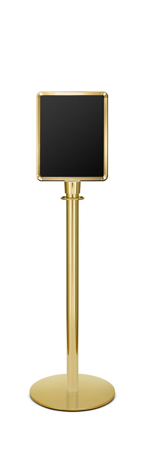 Portable Traditional Sign Stand | Lavi - PB - Polished Brass - 11 x 14 · Vertical · Slotted
